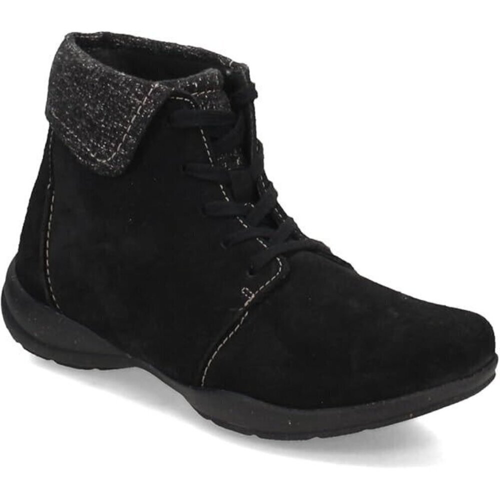 Clarks Women's 5.5 M Roseville Lace‎ Black Lace Up Ankle Boots Suede NEW